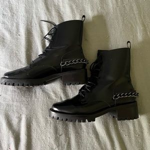 Renvy Lace-up Combat Style Chained Boots